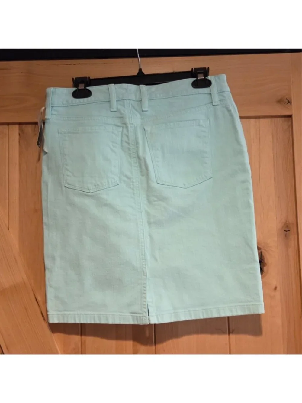 New! L.L. Bean Favorite Fit Jean Skirt Size 6 Petite Aqua Beach Glass Stretch
